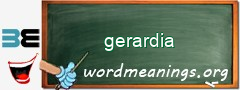 WordMeaning blackboard for gerardia